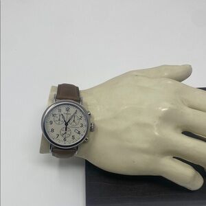 Men's Timex Standard Chronograph Leather Strap Watch TW2V27600